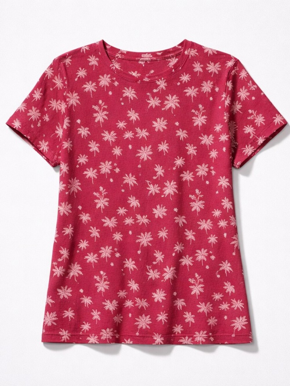 Style & Co. Womens Short Sleeve Tropical Print Cotton Top Size XL